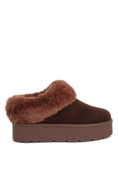 Aniso Faux Fur Slip On Snow Boots - Blu Lotus Boutique