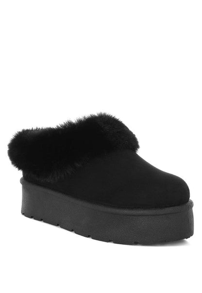 Aniso Faux Fur Slip On Snow Boots - Blu Lotus Boutique