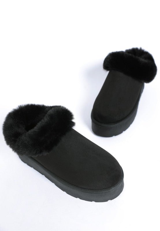 Aniso Faux Fur Slip On Snow Boots - Blu Lotus Boutique
