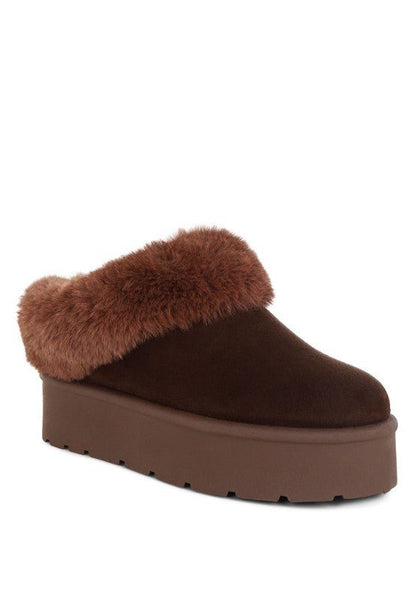 Aniso Faux Fur Slip On Snow Boots - Blu Lotus Boutique