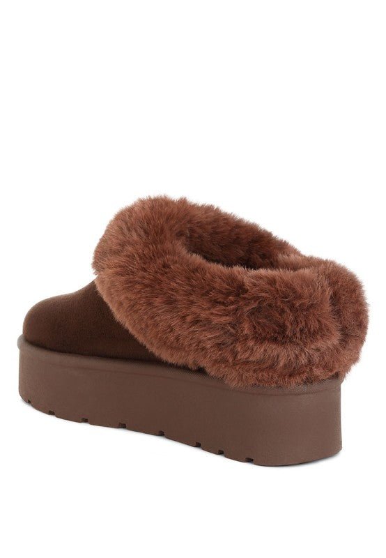 Aniso Faux Fur Slip On Snow Boots - Blu Lotus Boutique