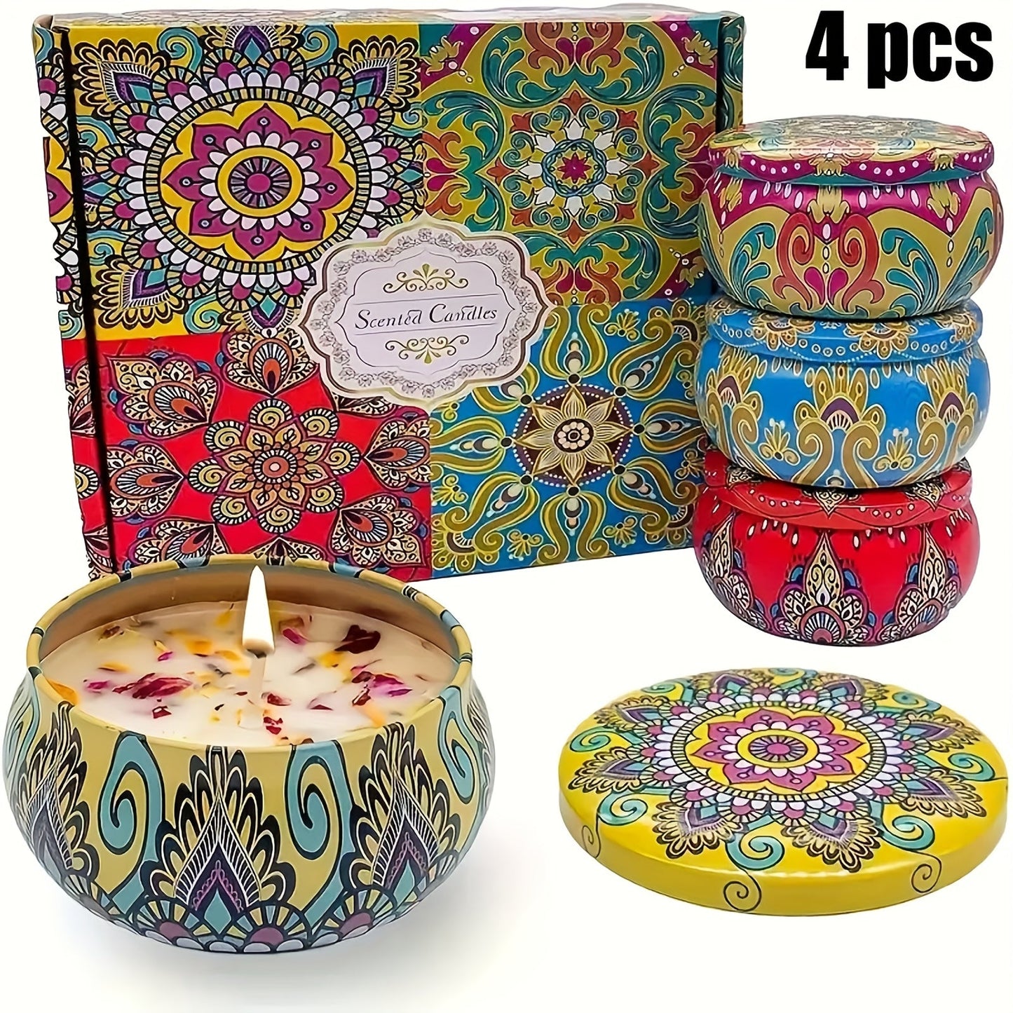 Aromatherapy Bliss 4 Natural Soy Wax Scented Candle Gift Set - Blu Lotus Boutique