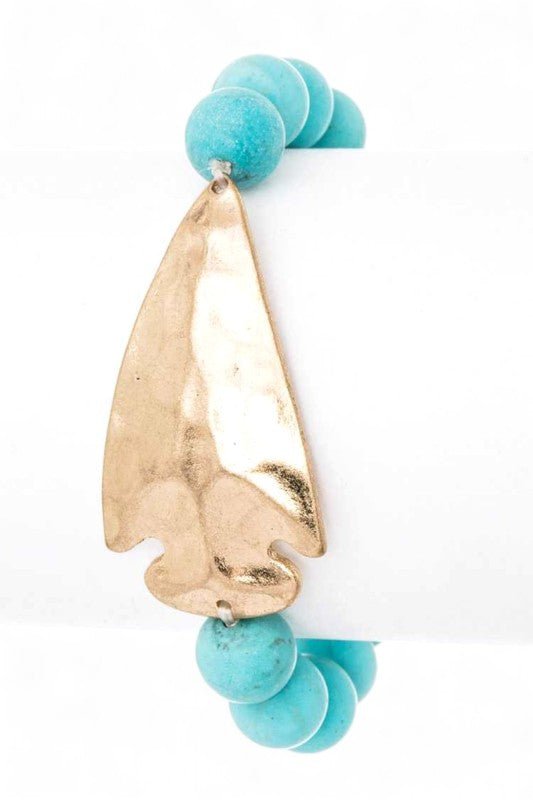 Arrow Head Genuine Stone Stretch Bracelet - Blu Lotus Boutique