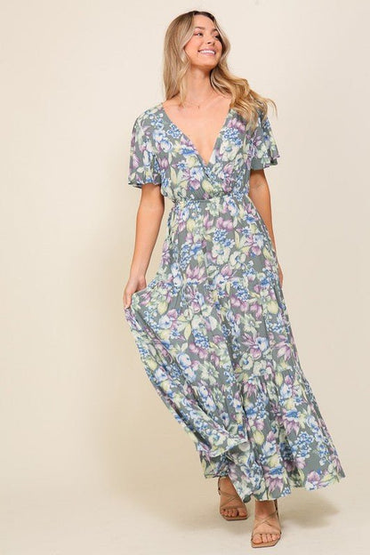 Arya Flora Maxi Dress - Blu Lotus Boutique
