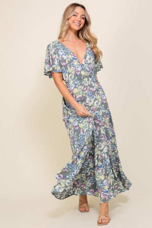 Arya Flora Maxi Dress - Blu Lotus Boutique
