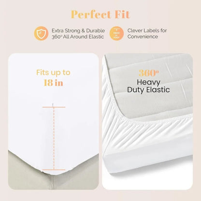 Ashton Sheets 100% Egyptian Cotton Sheets King Size - 4 PC 800 High Thread Count Egyptian Cotton King Size Bed Sheets Set (White - Blu Lotus Boutique