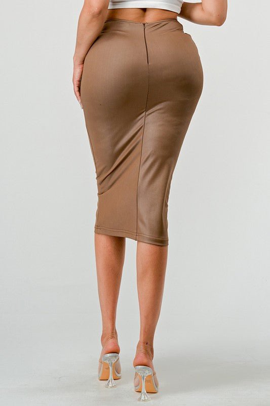 Athina high quality fabric soft PU mini skirt - Blu Lotus Boutique