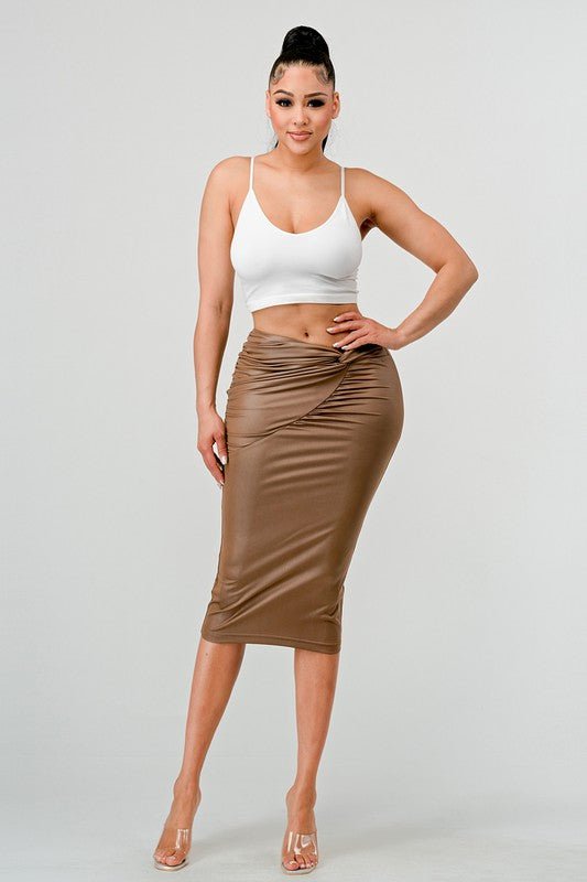Athina high quality fabric soft PU mini skirt - Blu Lotus Boutique