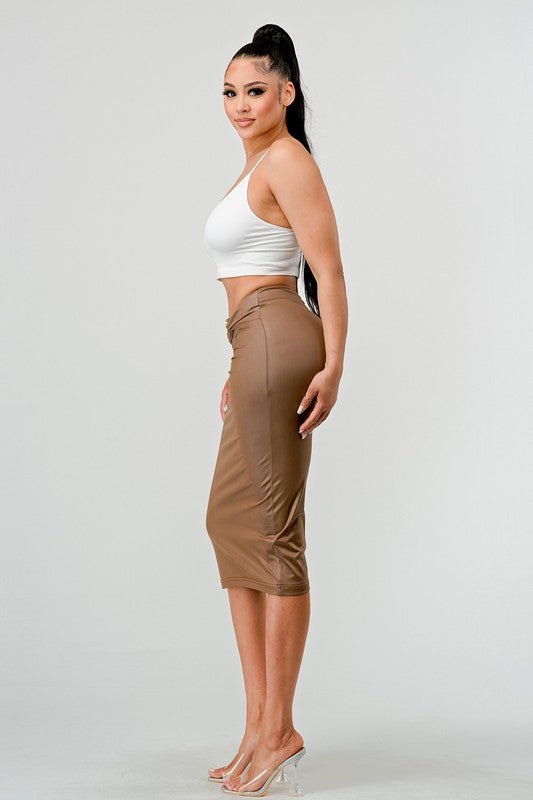 Athina high quality fabric soft PU mini skirt - Blu Lotus Boutique