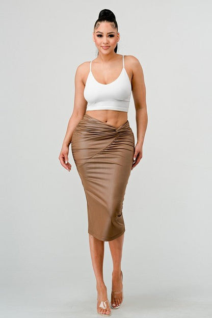 Athina high quality fabric soft PU mini skirt - Blu Lotus Boutique