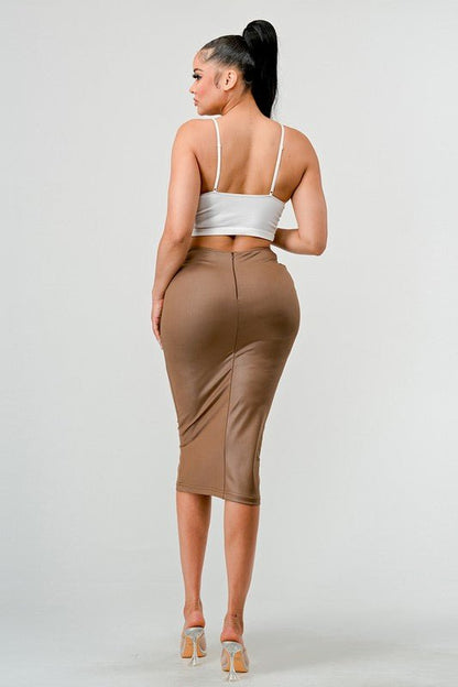 Athina high quality fabric soft PU mini skirt - Blu Lotus Boutique