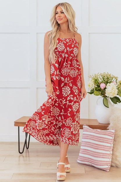 Aylin Floral Spaghetti Strap Maxi Dress - Blu Lotus Boutique