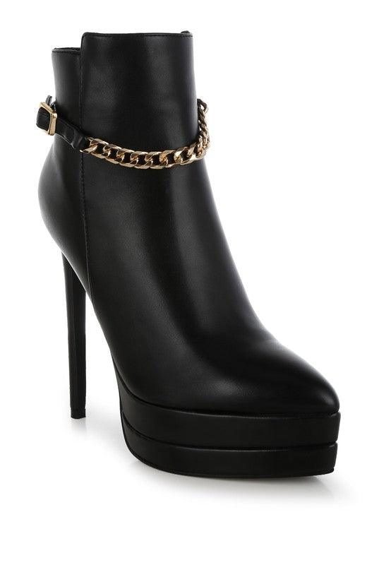 Narok Metallic Chain Detail Boots - Blu Lotus Boutique