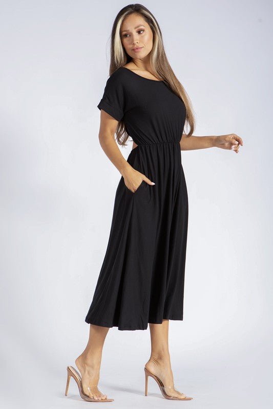 Backless Knot Straps Dress. - Blu Lotus Boutique