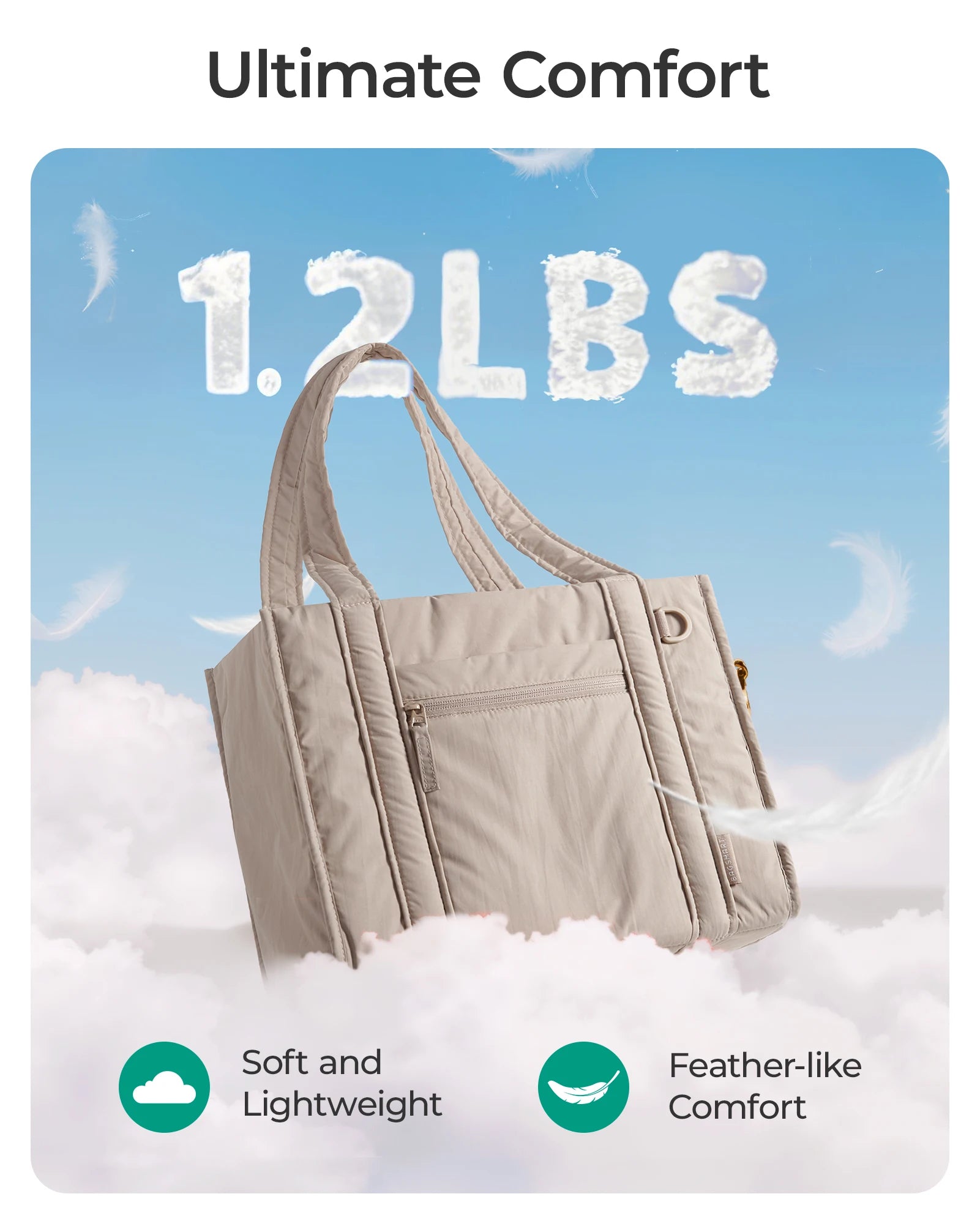 BAGSMART Women Tote Bag for Travel Work College Large Capacity Casual Commuting Crossbody Bag Lightweight Handbag with Zipper - Blu Lotus Boutique