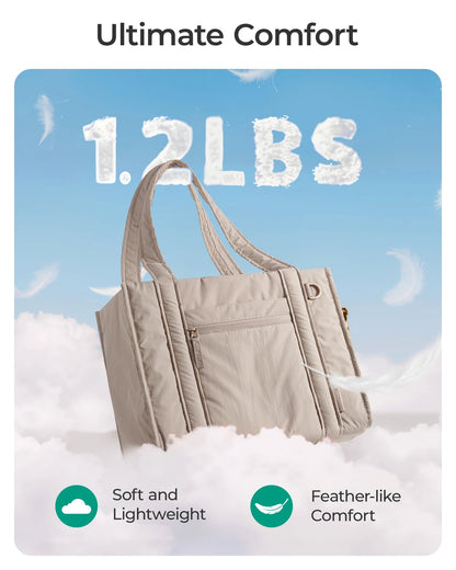 BAGSMART Women Tote Bag for Travel Work College Large Capacity Casual Commuting Crossbody Bag Lightweight Handbag with Zipper - Blu Lotus Boutique