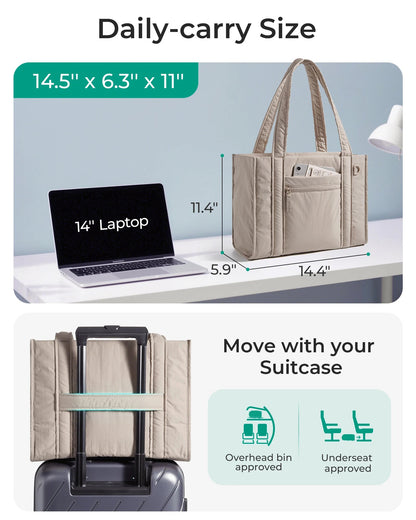 BAGSMART Women Tote Bag for Travel Work College Large Capacity Casual Commuting Crossbody Bag Lightweight Handbag with Zipper - Blu Lotus Boutique