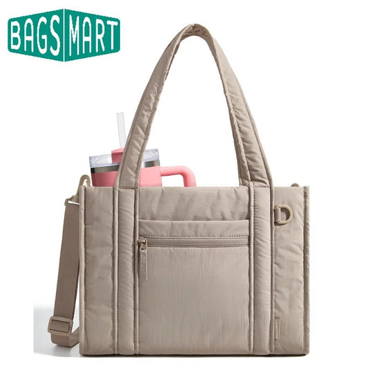 BAGSMART Women Tote Bag for Travel Work College Large Capacity Casual Commuting Crossbody Bag Lightweight Handbag with Zipper - Blu Lotus Boutique