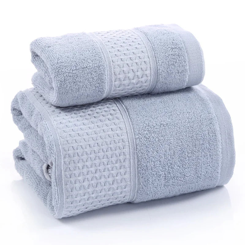 Bath Towel Washcloth Cotton Towel Solid Color Soft Absorbent Towels Multipurpose Use For Hotel Bathroom - Blu Lotus Boutique