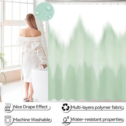 Bathroom Accessories Green Bathroom Sets with Shower Curtain and Rug, Green Ombre Waterproof Shower Curtain - Blu Lotus Boutique