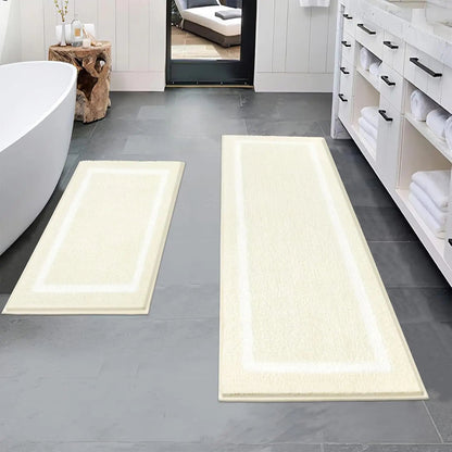 Bathroom Rug Mat Set 3 Piece, Microfiber Shaggy Bath Set, Non - Slip Ultra Soft Carpet Mats, Absorbent with U - Shaped Toilet - Blu Lotus Boutique