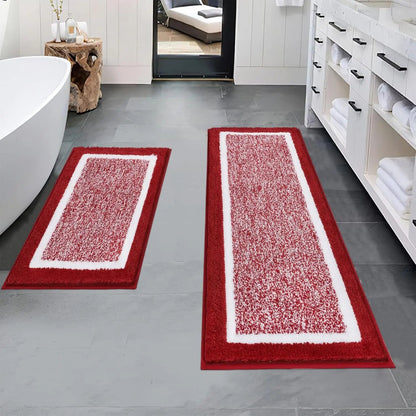 Bathroom Rug Mat Set 3 Piece, Microfiber Shaggy Bath Set, Non - Slip Ultra Soft Carpet Mats, Absorbent with U - Shaped Toilet - Blu Lotus Boutique
