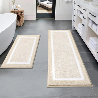 Bathroom Rug Mat Set 3 Piece, Microfiber Shaggy Bath Set, Non - Slip Ultra Soft Carpet Mats, Absorbent with U - Shaped Toilet - Blu Lotus Boutique