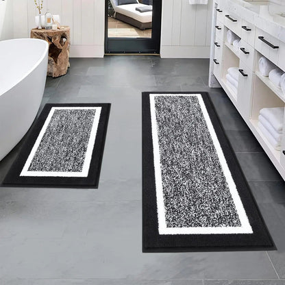 Bathroom Rug Mat Set 3 Piece, Microfiber Shaggy Bath Set, Non - Slip Ultra Soft Carpet Mats, Absorbent with U - Shaped Toilet - Blu Lotus Boutique