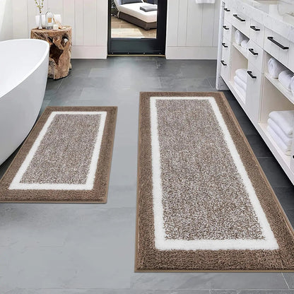 Bathroom Rug Mat Set 3 Piece, Microfiber Shaggy Bath Set, Non - Slip Ultra Soft Carpet Mats, Absorbent with U - Shaped Toilet - Blu Lotus Boutique
