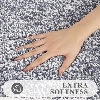 Bathroom Rug Mat Set 3 Piece, Microfiber Shaggy Bath Set, Non - Slip Ultra Soft Carpet Mats, Absorbent with U - Shaped Toilet - Blu Lotus Boutique