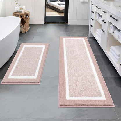 Bathroom Rug Mat Set 3 Piece, Microfiber Shaggy Bath Set, Non - Slip Ultra Soft Carpet Mats, Absorbent with U - Shaped Toilet - Blu Lotus Boutique
