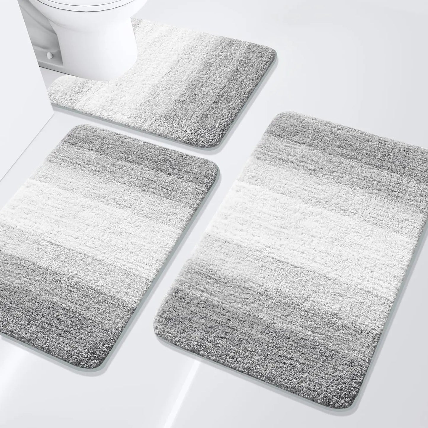 Bathroom Rugs Set 3 Piece, Extra Soft and Absorbent Bath Rugs, Machine Wash Dry Bath Mats for Bathroom, Toilet - Blu Lotus Boutique