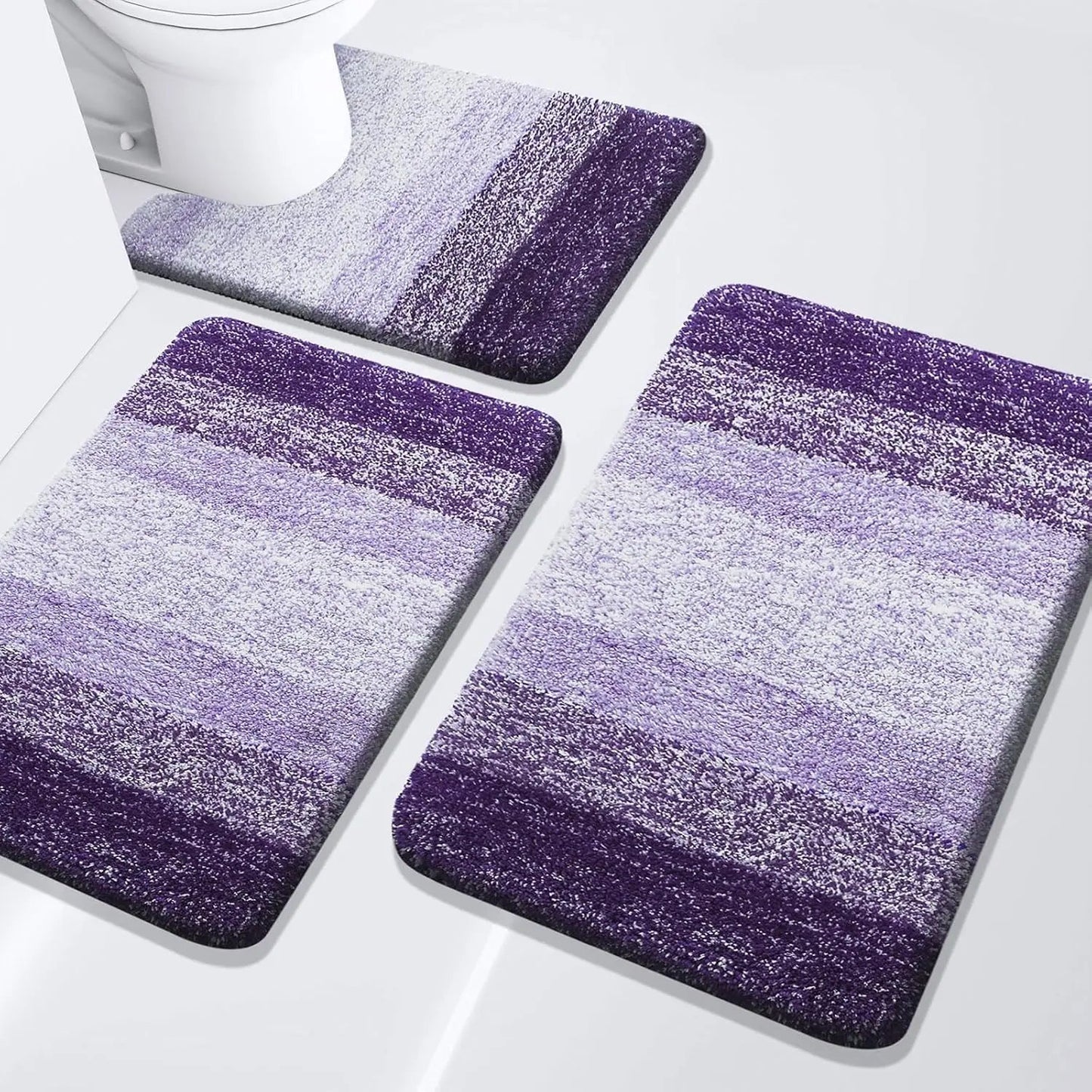 Bathroom Rugs Set 3 Piece, Extra Soft and Absorbent Bath Rugs, Machine Wash Dry Bath Mats for Bathroom, Toilet - Blu Lotus Boutique