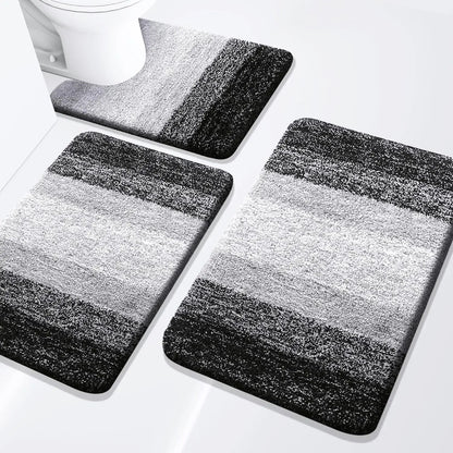 Bathroom Rugs Set 3 Piece, Extra Soft and Absorbent Bath Rugs, Machine Wash Dry Bath Mats for Bathroom, Toilet - Blu Lotus Boutique