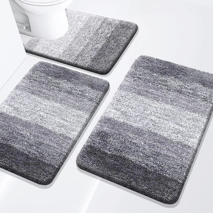 Bathroom Rugs Set 3 Piece, Extra Soft and Absorbent Bath Rugs, Machine Wash Dry Bath Mats for Bathroom, Toilet - Blu Lotus Boutique