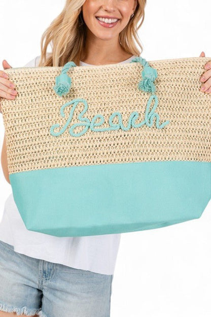 BEACH Crochet Summer Tote - Blu Lotus Boutique