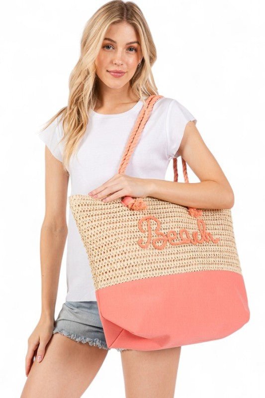 BEACH Crochet Summer Tote - Blu Lotus Boutique