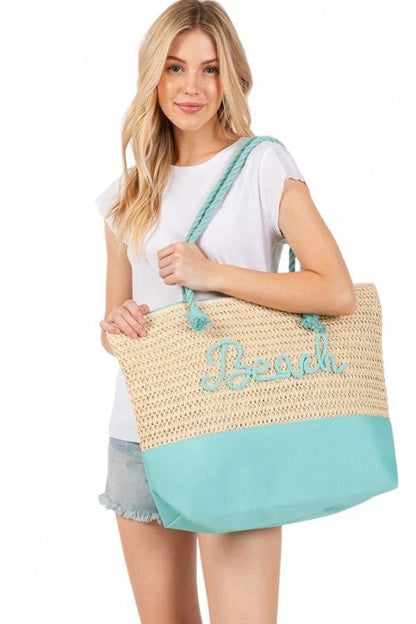 BEACH Crochet Summer Tote - Blu Lotus Boutique