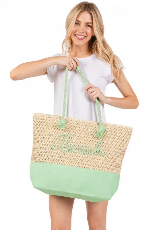 BEACH Crochet Summer Tote - Blu Lotus Boutique