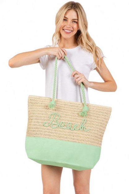 BEACH Crochet Summer Tote - Blu Lotus Boutique