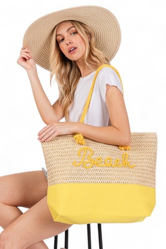 BEACH Crochet Summer Tote - Blu Lotus Boutique