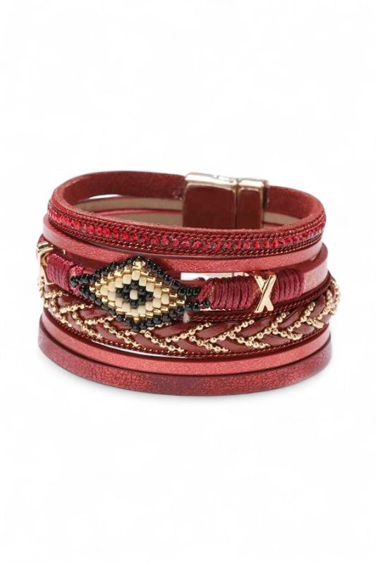 Beaded Layered Bohemian Magnetic Bracelet - Blu Lotus Boutique