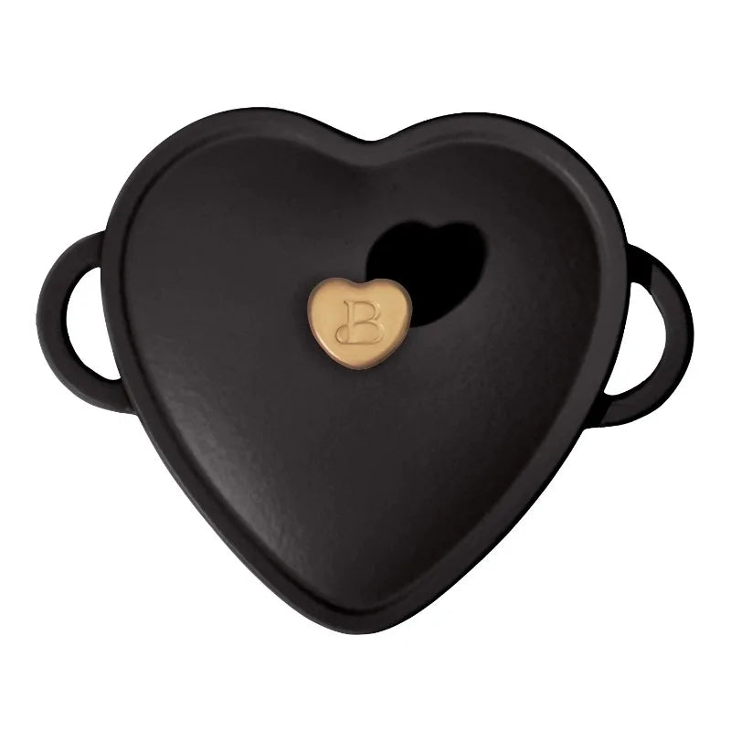 Beautiful by Drew Barrymore 2qt Heart Cast Iron Dutch Oven, Black Sesame - Blu Lotus Boutique