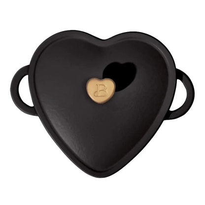 Beautiful by Drew Barrymore 2qt Heart Cast Iron Dutch Oven, Black Sesame - Blu Lotus Boutique