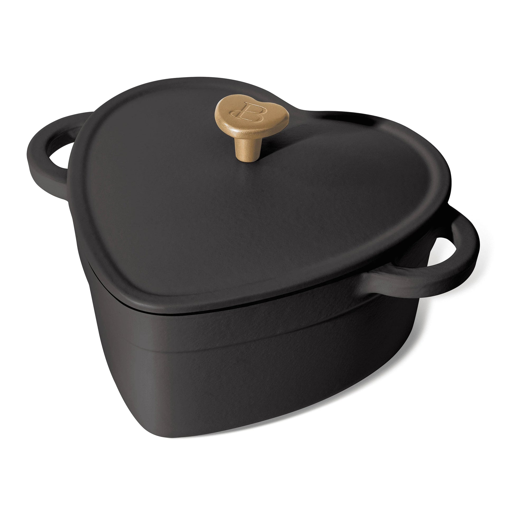 Beautiful by Drew Barrymore 2qt Heart Cast Iron Dutch Oven, Black Sesame - Blu Lotus Boutique