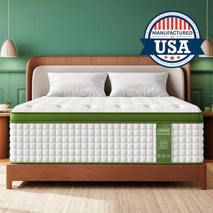 BedStory 12 - 14'' Hybrid Mattress, Full/King/Queen Size Mattress , Gel Memory Foam & Pocket Springs for Pressure Relief & Support - Blu Lotus Boutique