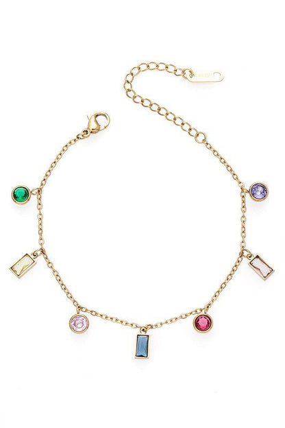Bejewel Fringe Stone Bracelet - Blu Lotus Boutique
