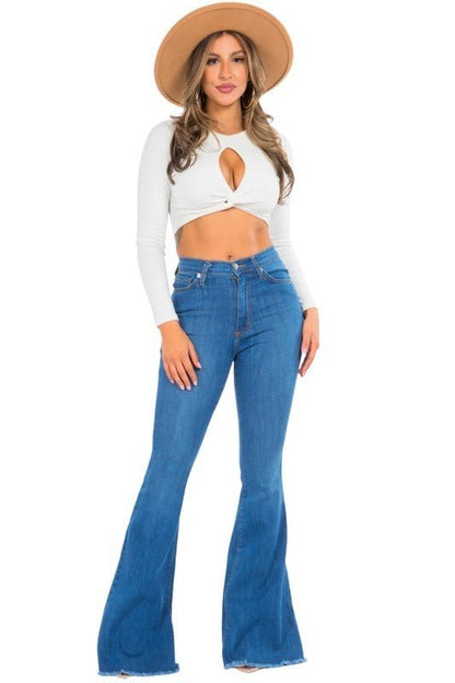 Bell Bottom Jean in Medium Wash Made in USA - Blu Lotus Boutique