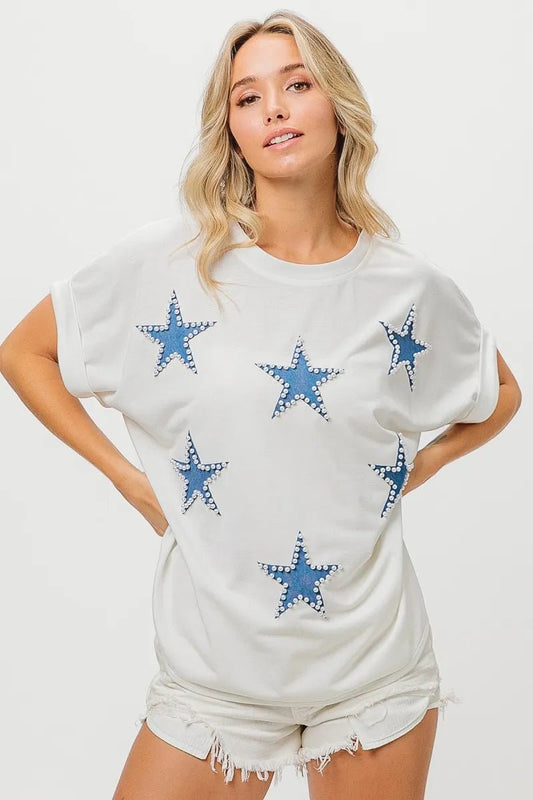 BiBi Fourth Of July Terry T-Shirt - Blu Lotus Boutique