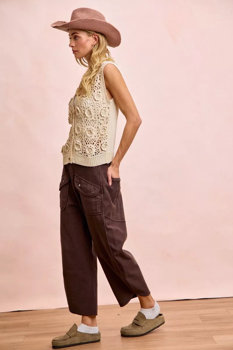 BiBi Washed Terry Pants with Pockets - Blu Lotus Boutique